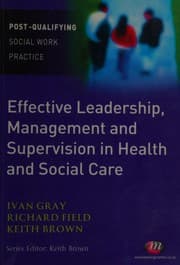 Tapa de Effective Leadership, Management and Supervision in Health and Social Care