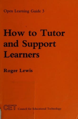 Tapa de How to tutor and support learners