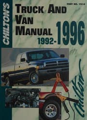Tapa de Chilton's truck and van manual, 1992-96