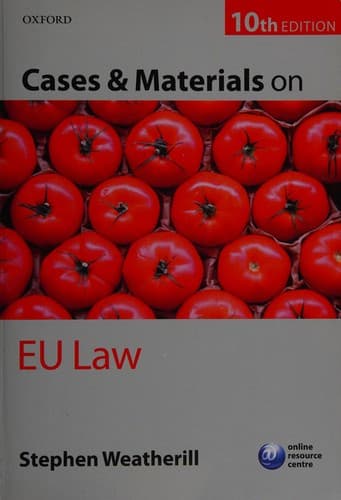 Tapa de Cases and materials on EU law