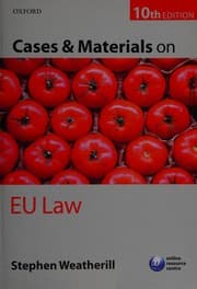 Tapa de Cases and materials on EU law