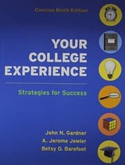 Tapa de Your College Experience 9e Concise & Insider's Guide to Credit Cards & Insider's Guide to College Etiquette & Insider's Guide to College Ethics and Personal Responsibility
