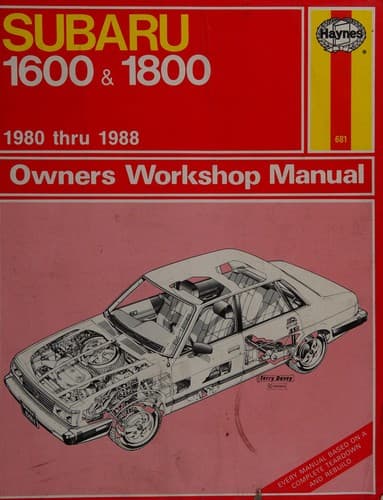 Tapa de Subaru owners workshop manual