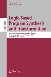 Tapa de Logic-based Program Synthesis and Transformation