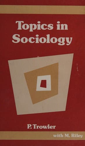 Tapa de Topics in sociology