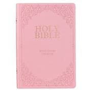 Tapa de Pink Faux Leather Giant Print Full-size King James Version Bible with Thumb-index