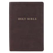 Tapa de Dark Brown Faux Leather Giant Print Full-size King James Version Bible