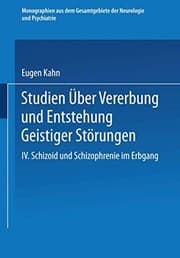Tapa de Studien über Vererbung und Entstehung Geistiger Störungen