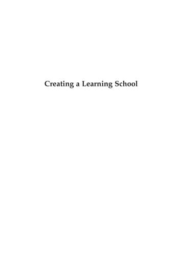 Tapa de Creating a learning school