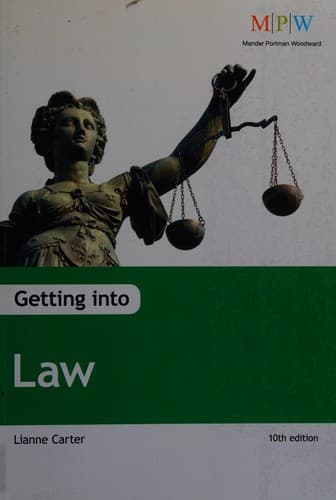 Tapa de Getting into law