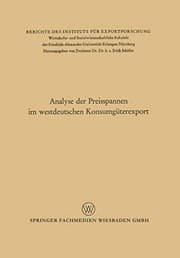 Tapa de Analyse der Preisspannen im westdeutschen Konsumgüterexport