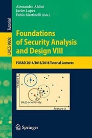 Tapa de Foundations of Security Analysis and Design VIII