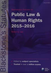 Tapa de Blackstone's Statutes on Public Law and Human Rights 2015-2016