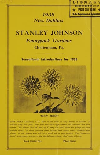 Tapa de 1938 new dahlias