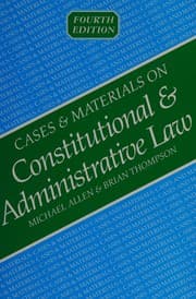 Tapa de Cases and materials on constitutional & administrative law