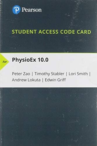 Tapa de Website Access Code Card for PhysioEx 10.0