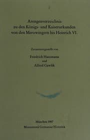 Tapa de Arengenverzeichnis zu den Königs- und Kaiserurkunden von den Merowingern bis Heinrich VI