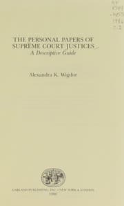 Tapa de The personal papers of Supreme Court justices