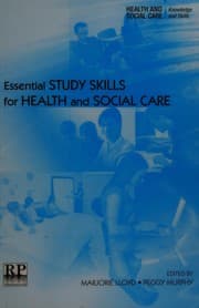 Tapa de Essential Study Skills for Health and Social Care