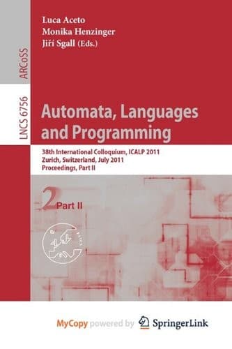 Tapa de Automata, Languages and Programming