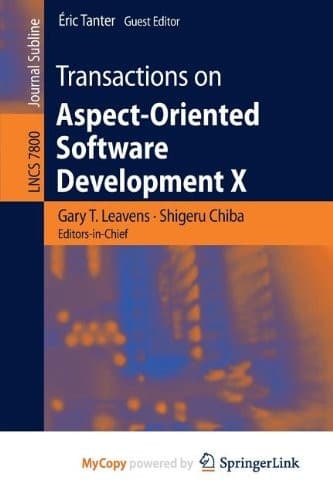 Tapa de Transactions on Aspect-Oriented Software Development X