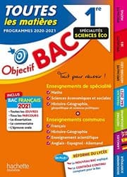 Tapa de Objectif Bac 1re Enseignements communs + Spécialités Maths-SES-Histoire-Géo-Langues BAC 2021