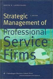 Tapa de Strategic management of professional service firms