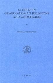 Tapa de Studies in Graeco-Roman religions and Gnosticism