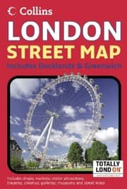 Tapa de London Map include Docklands and Greenwich Collins