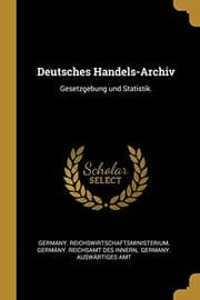Tapa de Deutsches Handels-Archiv