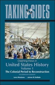 Tapa de Taking Sides : Clashing Views in United States History, Volume 1