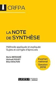 Tapa de LA NOTE DE SYNTHESE 7EME EDITION