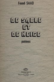 Tapa de De sable et de neige
