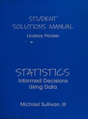 Tapa de Student solutions manual [for] Statistics