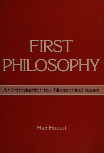 Tapa de First philosophy