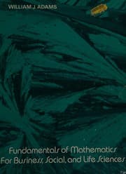 Tapa de Fundamentals of mathematics for business, social, and life sciences