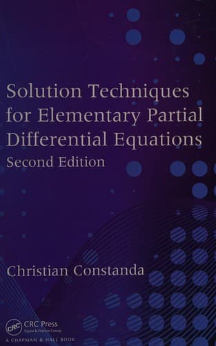Tapa de Solution techniques for elementary partial differential equations