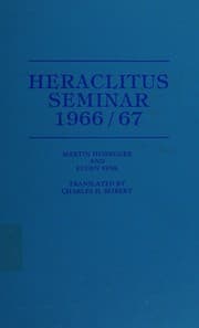 Tapa de Heraclitus Seminar, 1966/67 / Martin Heidegger and Eugen Fink