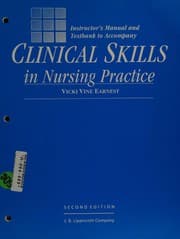 Tapa de Instructor's manual to accompany Clinical skills in nursing practice