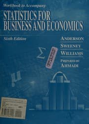 Tapa de Workbook to accompany Anderson, Sweeney and Williams' Statistics for business and economics, sixth edition