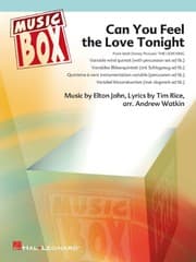 Tapa de CAN YOU FEEL THE LOVE TONIGHT MUSIQUE D'ENSEMBLE -PARTITION+PARTIES SEPAREES