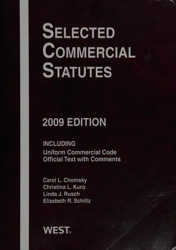 Tapa de Selected commercial statutes