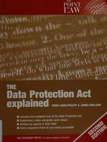 Tapa de The 1988 Data Protection Act