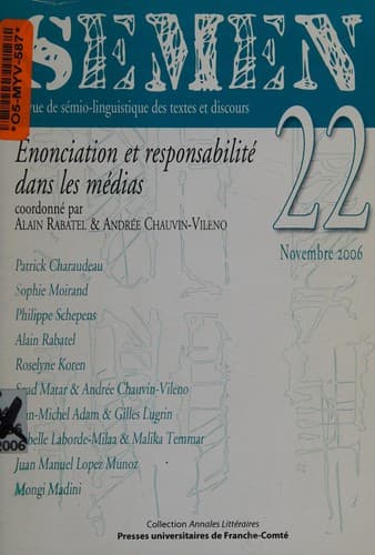 Tapa de Enonciation et responsabilité dans les médias