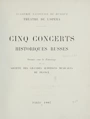 Tapa de Cinq concerts historiques russes