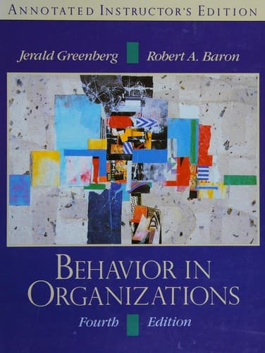 Tapa de Behavior in organizations