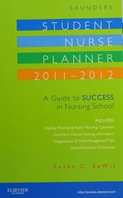 Tapa de Saunders Student Nurse Planner, 2011-2012