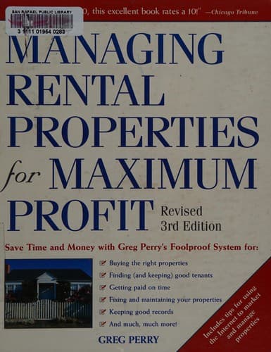 Tapa de Managing rental properties for maximum profit