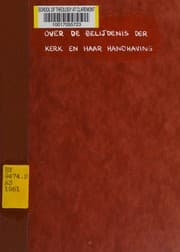 Tapa de Over de belijdenis der Kerk en haar handhaving