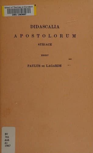 Tapa de Didascalia Apostolorum syriace
